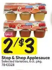 Stop&Shop Stop & Shop Applesauce offer