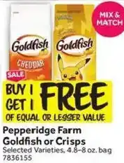 Stop&Shop Pepperidge Farm Goldfish or Crisps offer