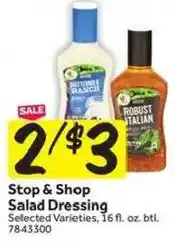 Stop&Shop Stop & Shop Salad Dressing offer