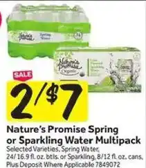 Stop&Shop Nature's Promise Spring or Sparkling Water Multipack offer