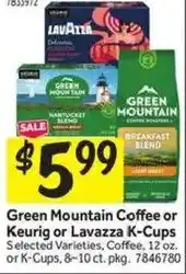 Stop&Shop Green Mountain Coffee or Keurig or Lavazza K-Cups offer