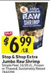 Stop&Shop Stop & Shop Extra Jumbo Raw Shrimp offer