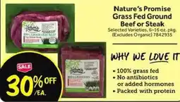 Stop&Shop Nature's Promise Grass Fed Ground Beef or Steak offer
