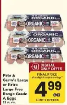 ACME Pete & Gerry's Large or Extra Large Free Range Grade A Eggs offer