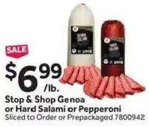 Stop&Shop Stop & Shop Genoa or Hard Salami or Pepperoni offer