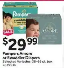 Stop&Shop Pampers Amore or Swaddler Diapers offer