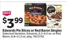 Stop&Shop Edwards Pie Slices or Red Baron Singles offer