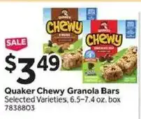 Stop&Shop Quaker chewy granola bars offer