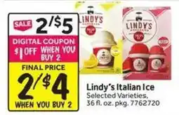 Stop&Shop Lindy's Italian Ice offer
