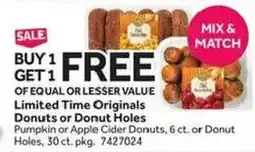 Stop&Shop Limited Time Originals Donuts or Donut Holes offer