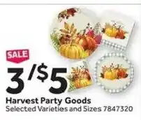 Stop&Shop Harvest Party Goods offer