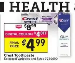 Stop&Shop Crest toothpaste offer