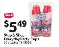 Stop&Shop Stop & Shop Everyday Party Cups offer