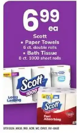 ACME Scott paper towels and bath tissue offer
