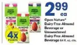 ACME Open Nature Dairy Free Almond Beverage or Unsweetened Dairy Free Almond Beverage offer