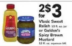 ACME Vlasic Sweet Relish or Gulden's Spicy Brown Mustard offer
