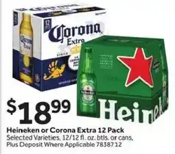 Stop&Shop Heineken or Corona Extra 12 Pack offer