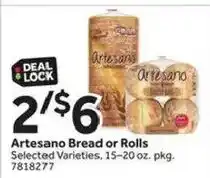 Stop&Shop Artesano Bread or Rolls offer