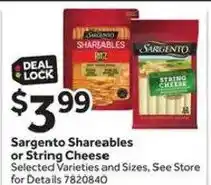 Stop&Shop Sargento Shareables or String Cheese offer