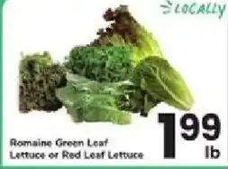ACME Locally Romaine Green Leaf Lettuce or Red Leaf Lettuce offer