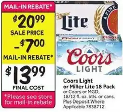 Stop&Shop Coors Light or Miller Lite offer
