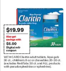 CVS Claritin adult tablets offer