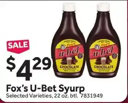 Stop&Shop Fox's U-Bet Syrup offer