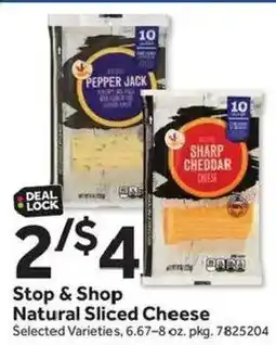 Stop&Shop Stop & Shop Natural Sliced Cheese offer