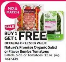 Stop&Shop Nature's Promise Organic Salad or Flavor Bombs Tomatoes offer