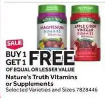 Stop&Shop Nature's Truth Magnesium Gummies or Apple Cider Vinegar Gummies offer