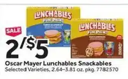 Stop&Shop Oscar Mayer Lunchables Snackables offer