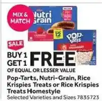 Stop&Shop Pop-Tarts, Nutri-Grain, Rice Krispies Treats or Rice Krispies Treats Homestyle offer