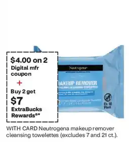 CVS Neutrogena makeup remover cleansing towelettes offer