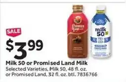Stop&Shop Milk 50 or Promised Land Milk offer