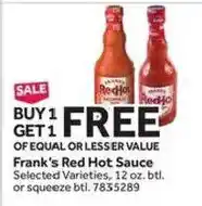 Stop&Shop Frank's Red Hot Sauce offer