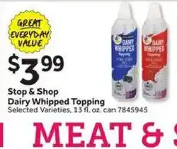Stop&Shop Stop & Shop Dairy Whipped Topping offer