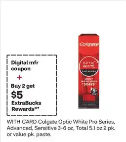 CVS Colgate Optic White Pro Series, Advanced, Sensitive offer