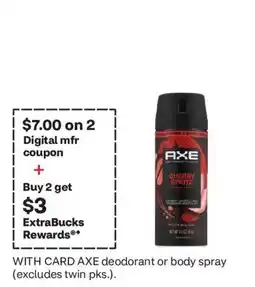 CVS Axe deodorant or body spray offer