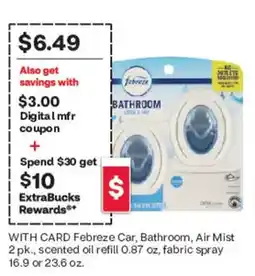 CVS Febreze Car, Bathroom, Air Mist offer
