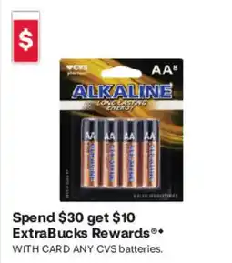CVS Cvs alkaline batteries offer