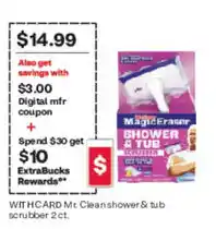 CVS Mr. Clean shower & tub scrubber 2 ct offer