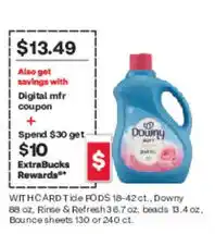 CVS Downy tide pods 18-42 ct offer
