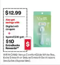 CVS Venice Venus ComfortGlide White Tea, Extra Smooth or Deluxe Smooth Swirl Razors offer