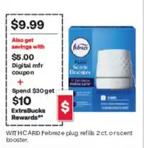 CVS WitHcard febreze plug refills 2ct. or scent booster offer