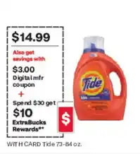 CVS Tide liquid detergent offer