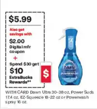 CVS Dawn Ultra Power Suds offer