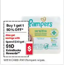 CVS Pampers sensitive wipes offer