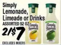Western Beef Simply Lemonade, Limeade or Drinks offer