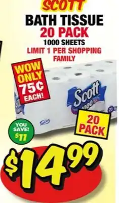 Western Beef SCOTT BATH TISSUE offer