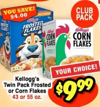 Western Beef Kellogg's Twin Pack Frosted or Corn Flakes offer